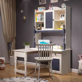 HB Rooms Royal Blue L-Shape Study Desk with Unit